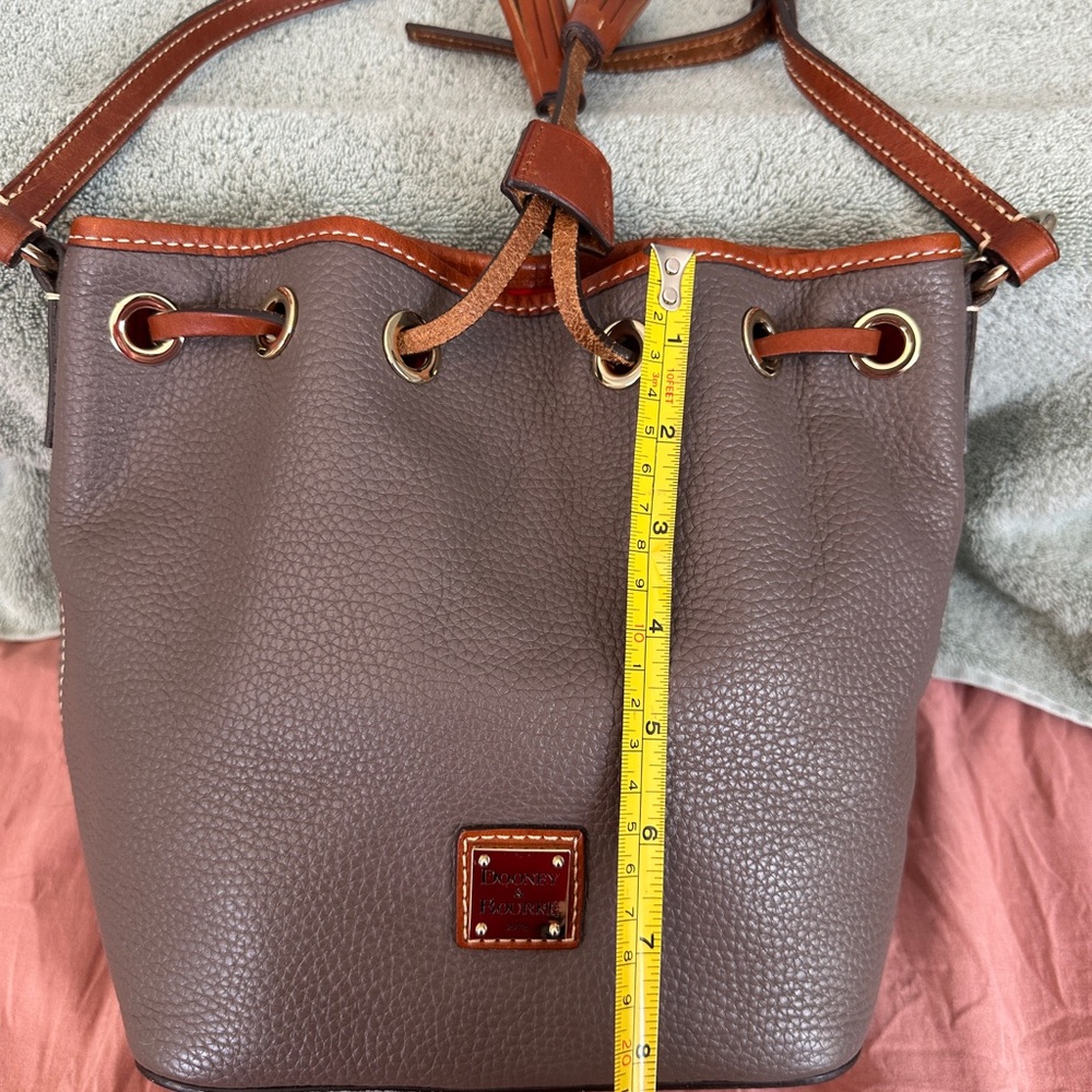 Dooney & Bourke Gray and Brown Leather Shoulder Bag - Picture 7 of 11